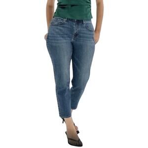 Sene Mom Mid-Rise Straight Leg Jeans Medium Wash Blue Women's 29